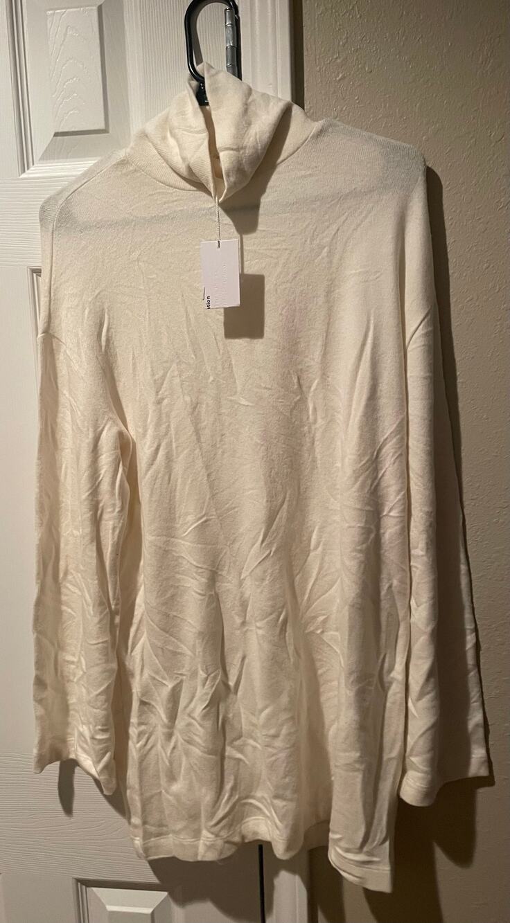 REFORMATION Women’s turtleneck long-sleeved Latte Mini Sweater Dress A47